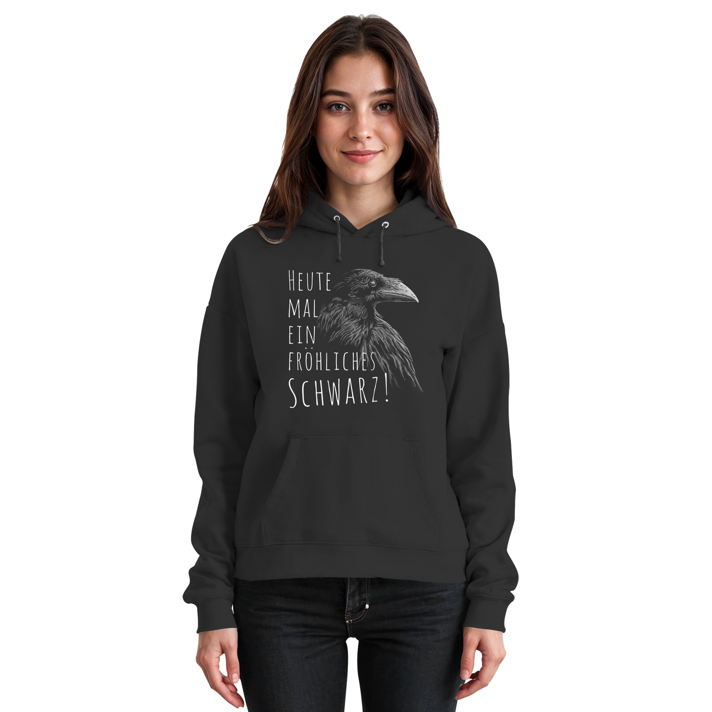 fröhlicher schwarzer Rabe - Basic Unisex Hoodie