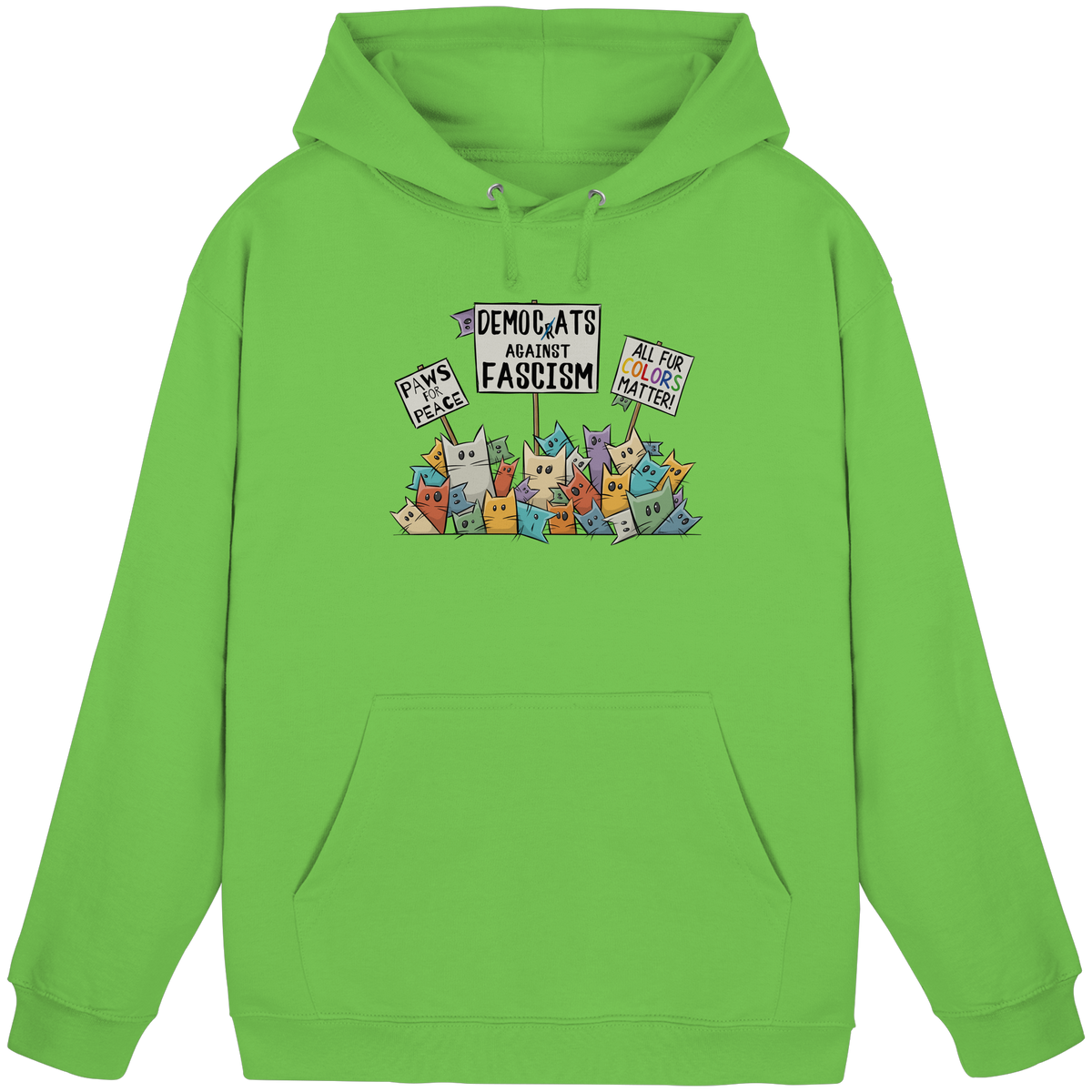 Demo-Katzen gegen Faschismus und für Vielfalt - Basic Unisex Hoodie