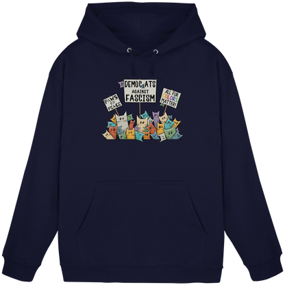 Demo-Katzen gegen Faschismus und für Vielfalt - Basic Unisex Hoodie