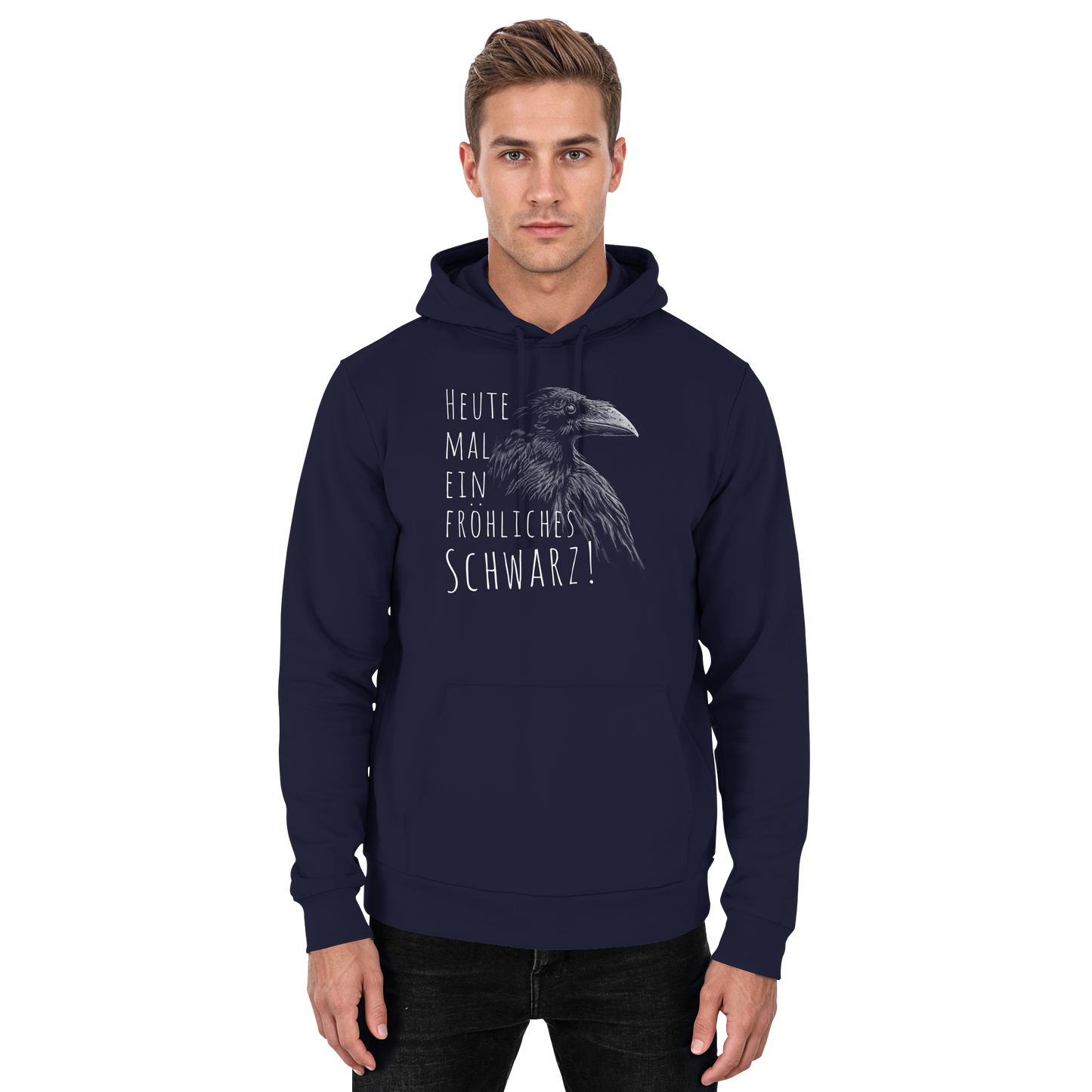 fröhlicher schwarzer Rabe - Basic Unisex Hoodie