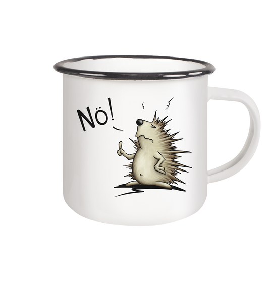 Nö! Grummeliger Igel - Emaille Tasse (Black)