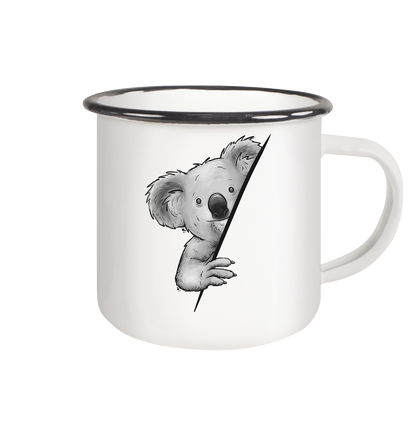 Koala Bär Illustration - Emaille Tasse (Black)