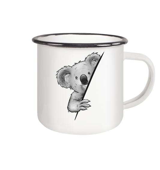 Koala Bär Illustration - Emaille Tasse (Black)