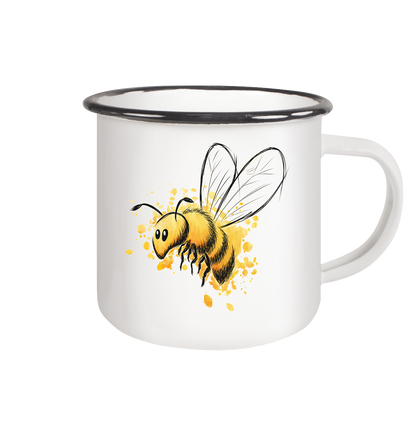 Lässige kleine Honig-Biene - Emaille Tasse (Black)