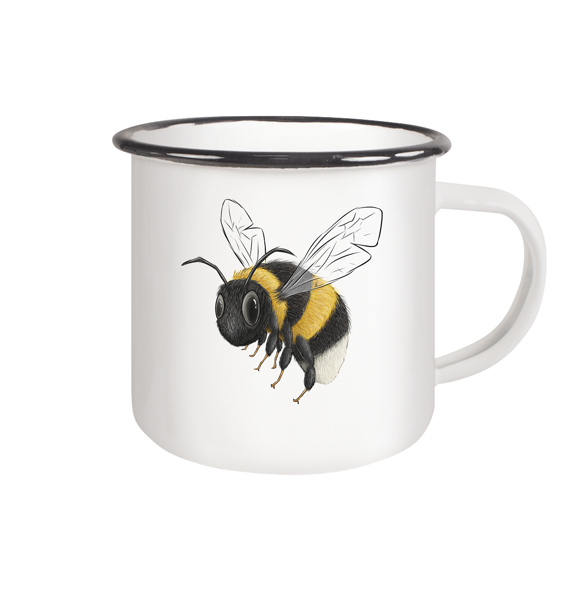 Kleine brummige Hummel - Emaille Tasse (Black)