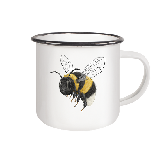 Kleine brummige Hummel - Emaille Tasse (Black)