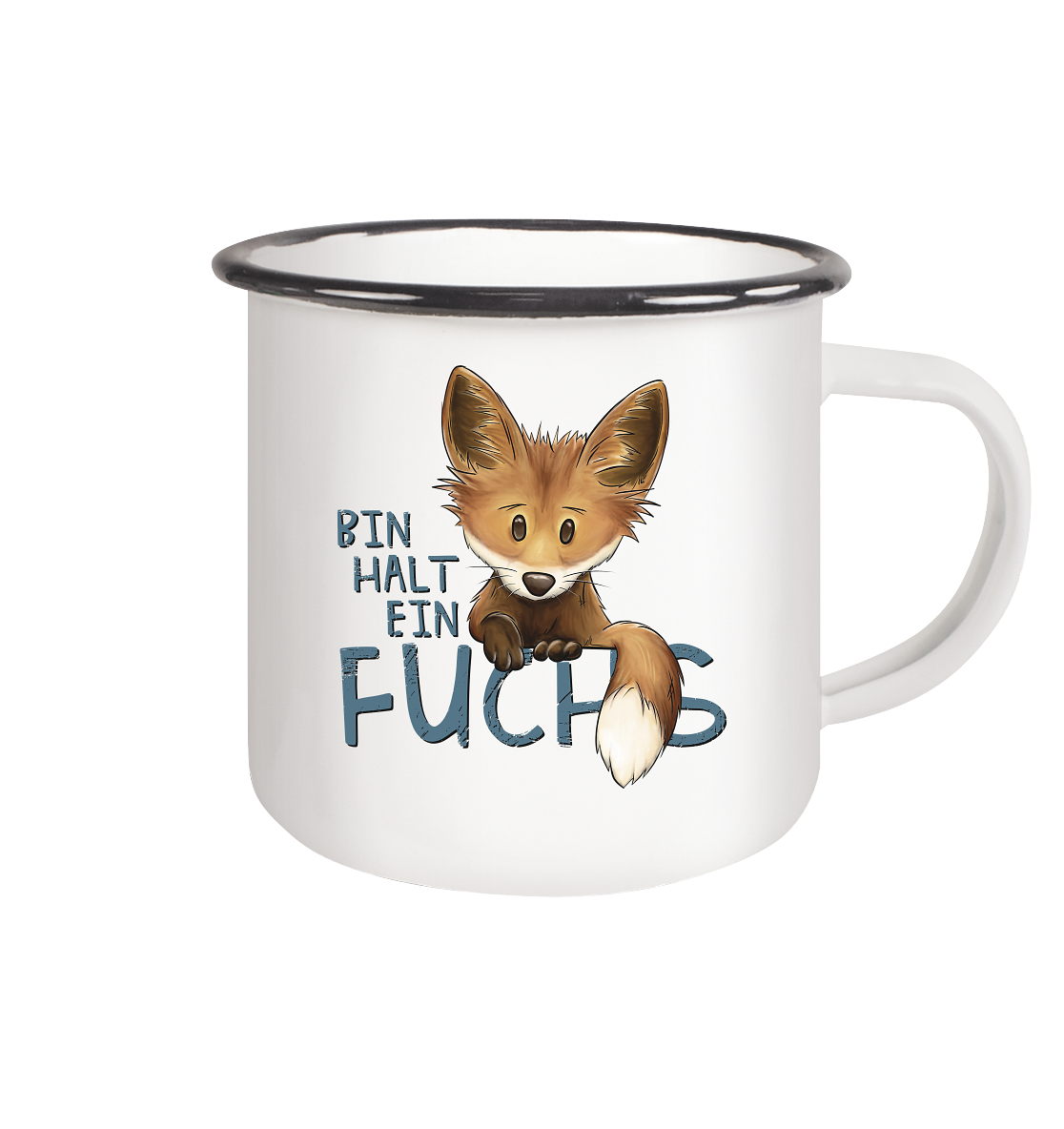 Bin halt ein Fuchs - Emaille Tasse (Black)