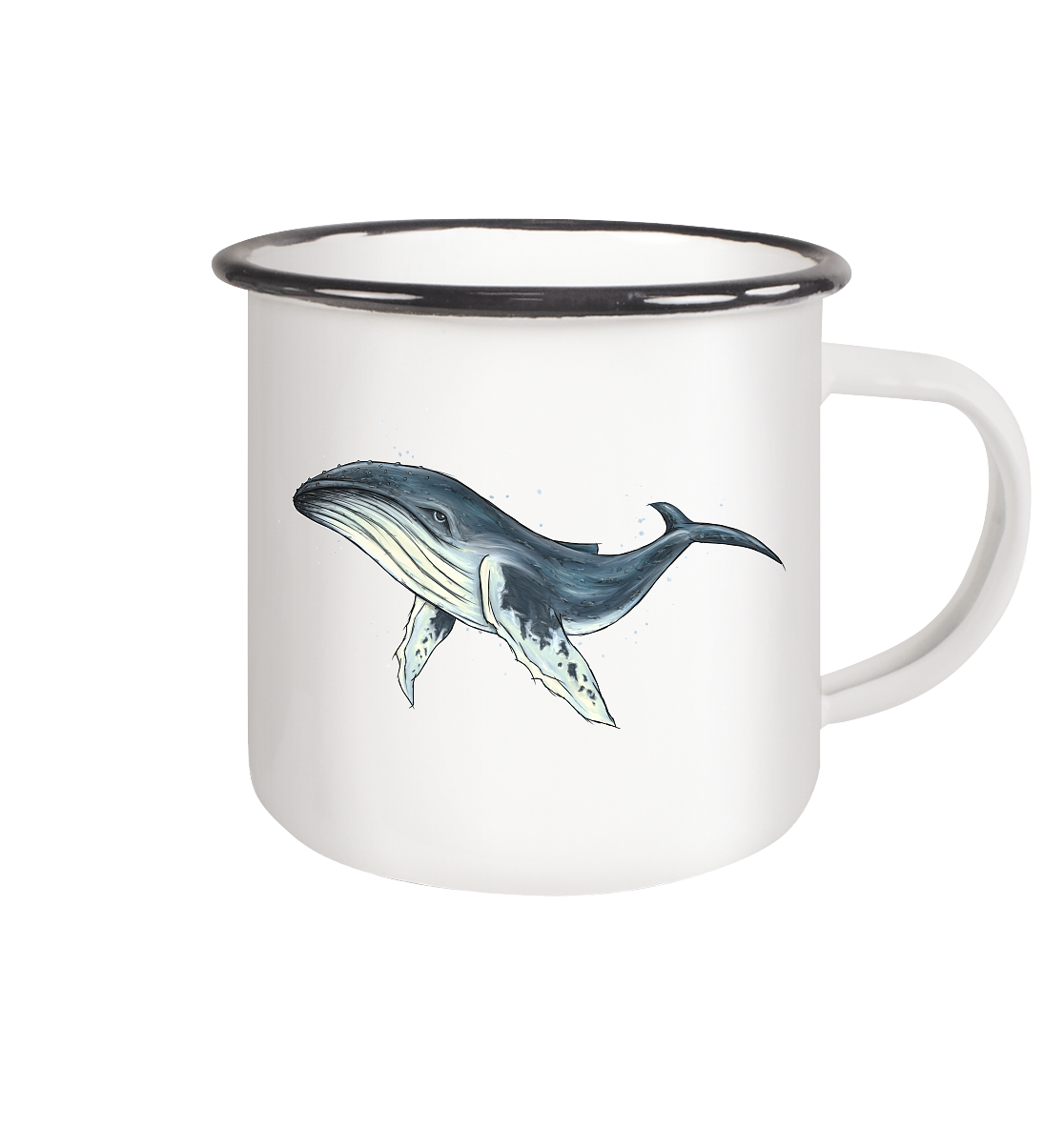 Tiefsee Ozean-Riese Buckelwal - Emaille Tasse (Black)