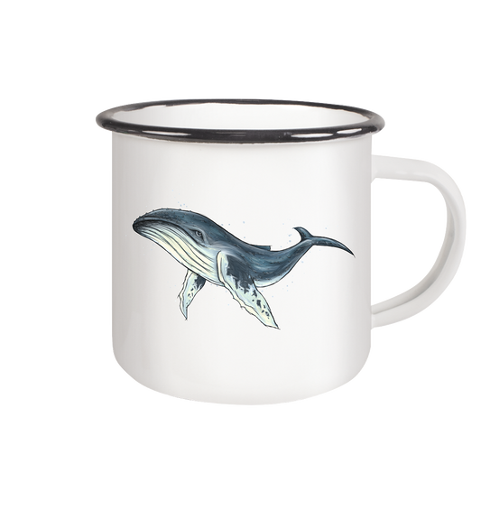 Tiefsee Ozean-Riese Buckelwal - Emaille Tasse (Black)