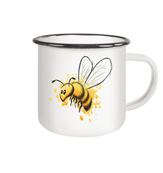 Lässige kleine Honig-Biene - Emaille Tasse (Black)