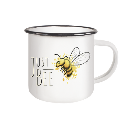 Just Bee, kleine Honig-Biene - Emaille Tasse (Black)