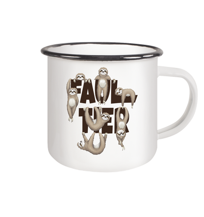 Viele gechillte Faultiere - Emaille Tasse (Black)