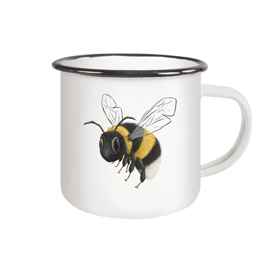 Kleine brummige Hummel - Emaille Tasse (Black)