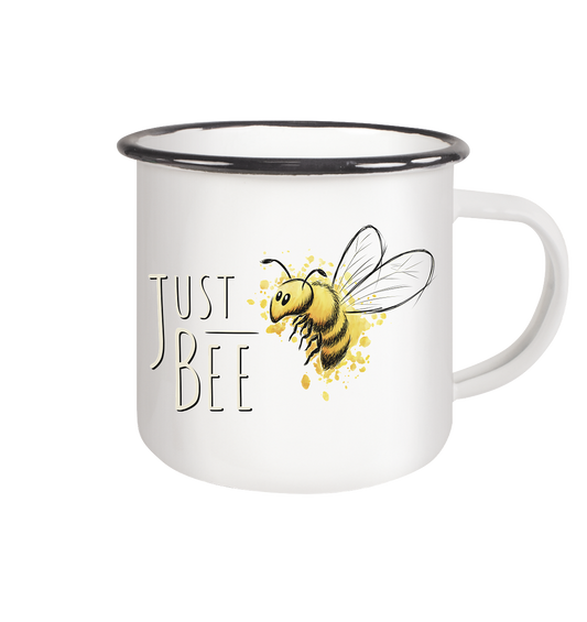 Just Bee, kleine Honig-Biene - Emaille Tasse (Black)