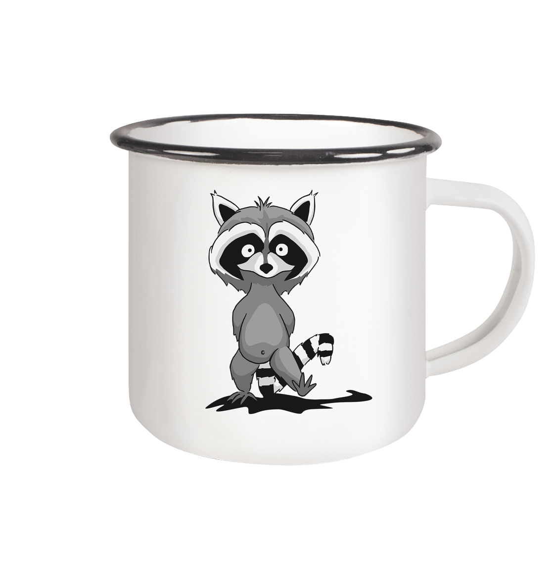 Frecher kleiner Waschbär - Emaille Tasse (Black)