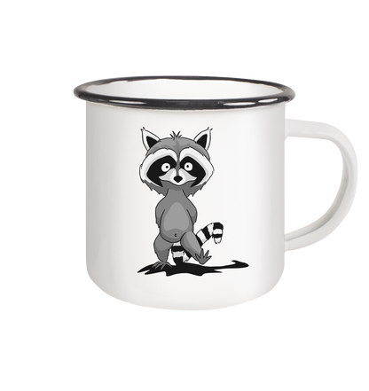 Frecher kleiner Waschbär - Emaille Tasse (Black)