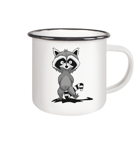 Frecher kleiner Waschbär - Emaille Tasse (Black)