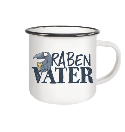 Rabenvater Krähenpapa - Emaille Tasse (Black)