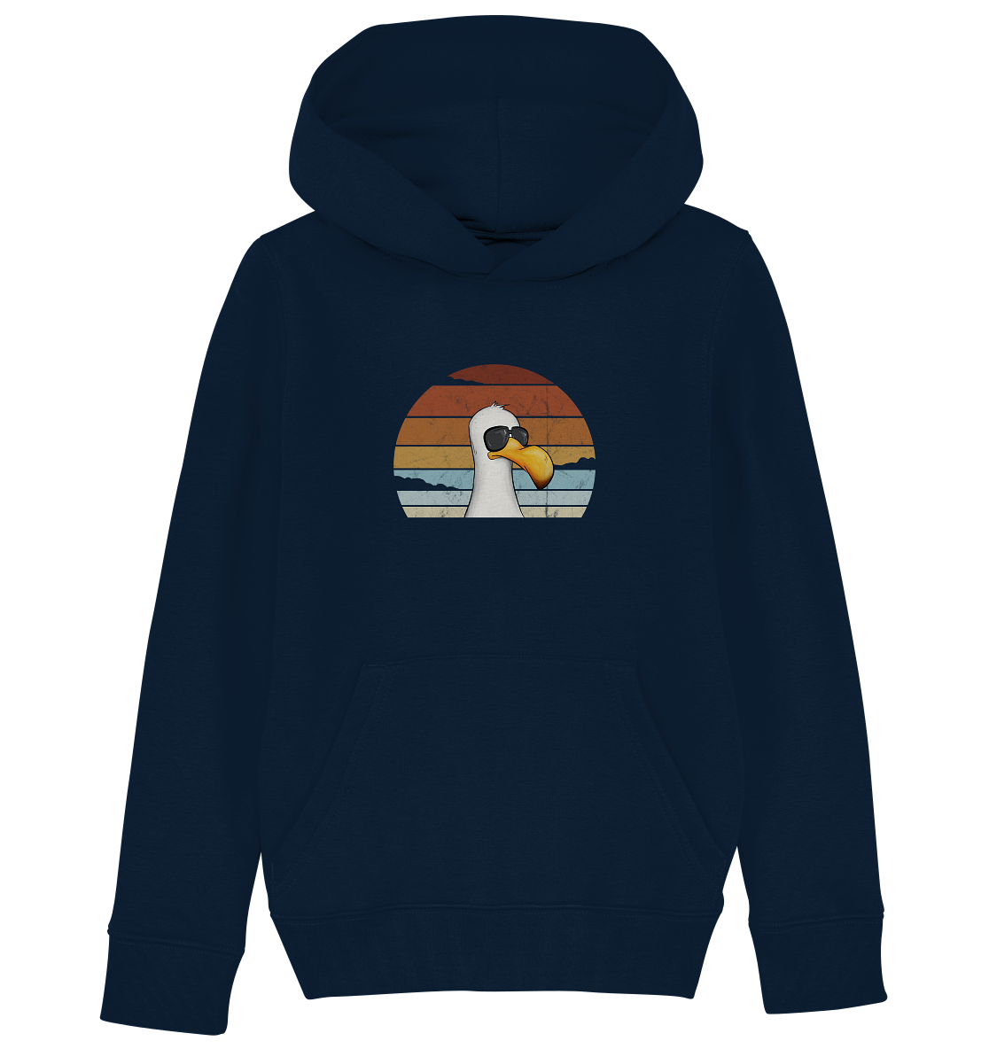Cool lässige Retro Möwe - Kids Organic Hoodie