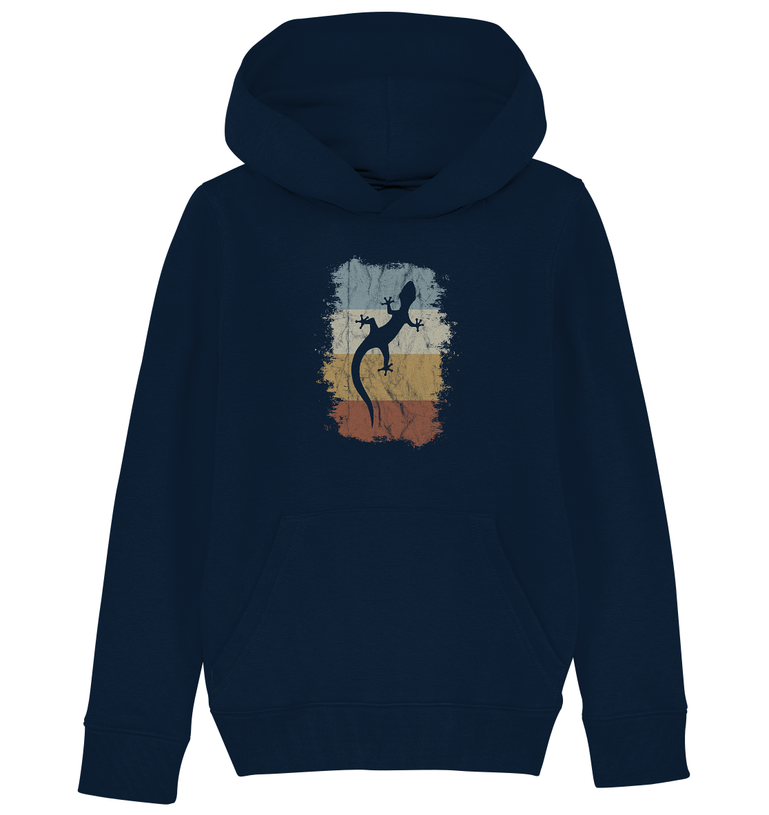 Retro Gecko Salamander Silhouette - Kids Organic Hoodie