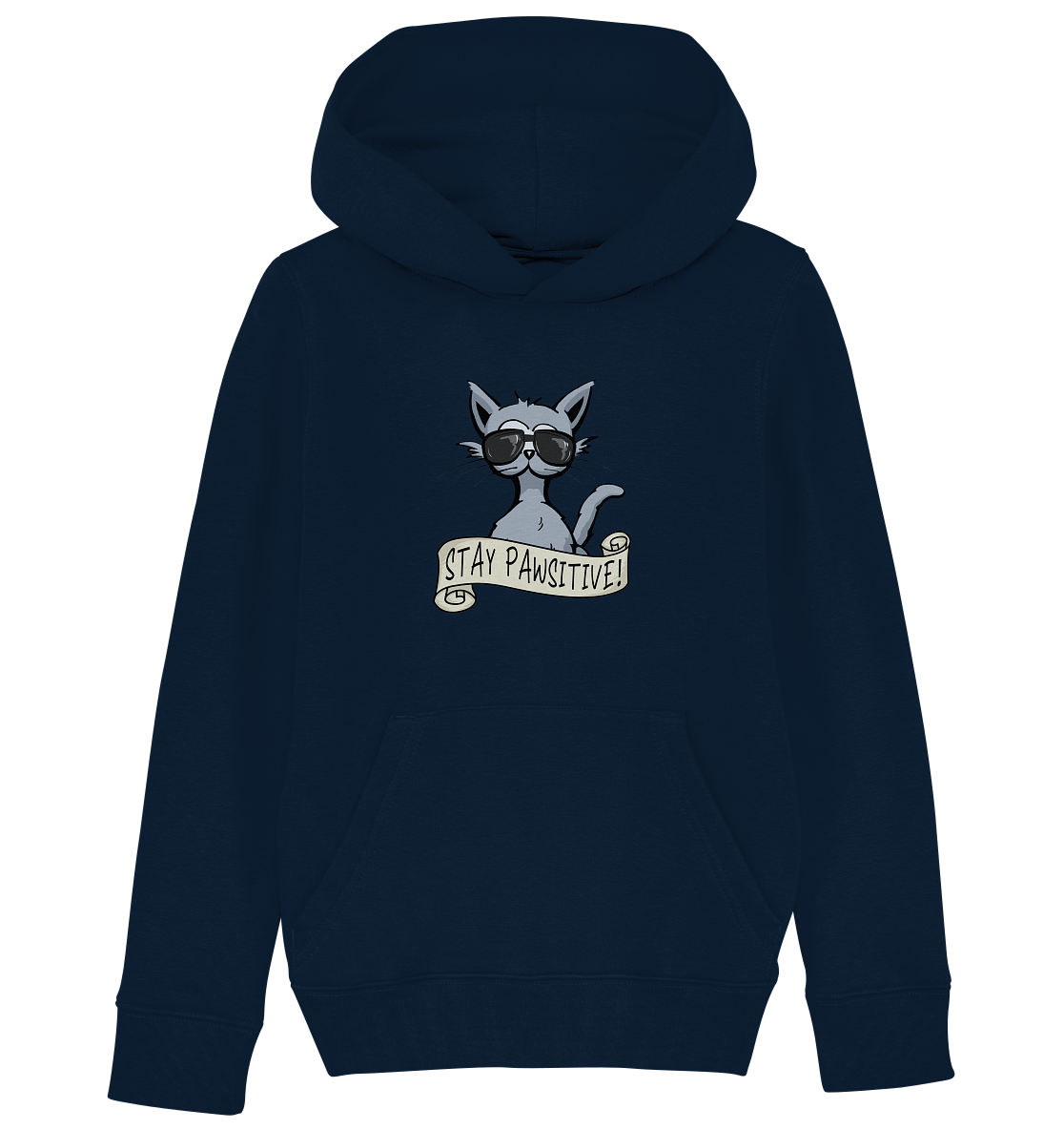 Stay Pawsitive Bleib lässig Hipster Katze - Kids Organic Hoodie
