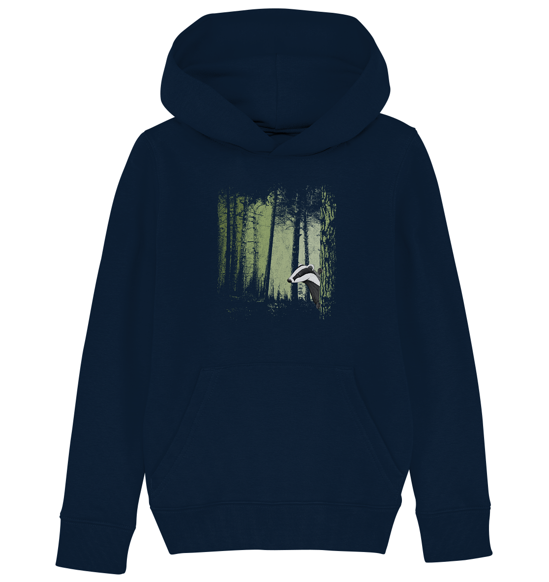 frecher Dachs im Zwielicht Wald - Kids Organic Hoodie