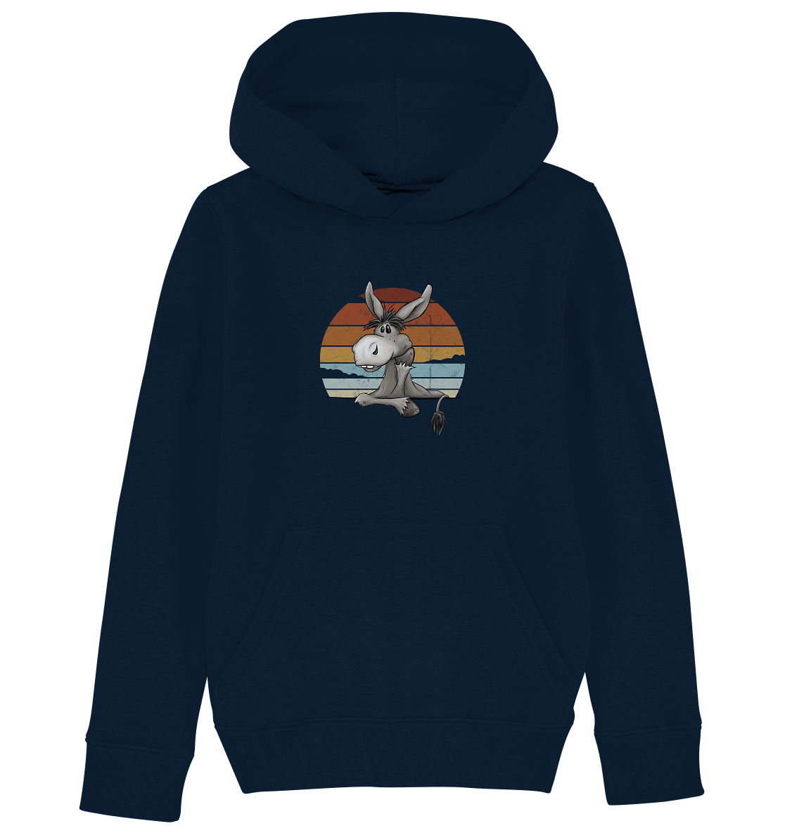 Lässiges Maultier Retro Esel - Kids Organic Hoodie