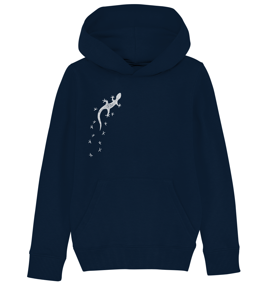 Gecko Eidechse Silhouette hell - Kids Organic Hoodie