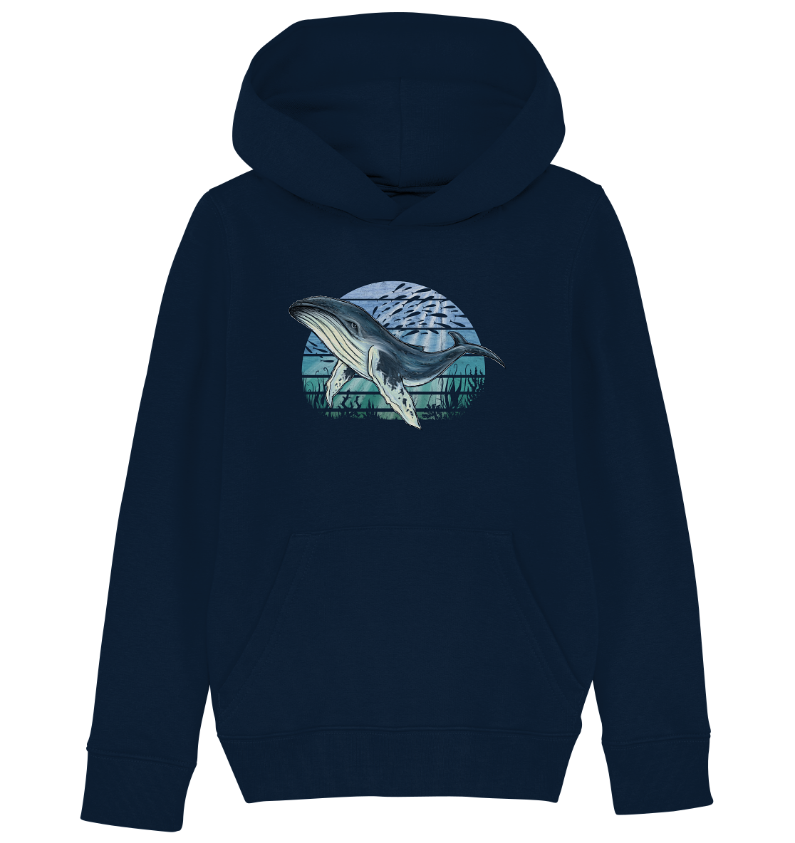 Retro Unterwasser Buckelwal - Kids Organic Hoodie
