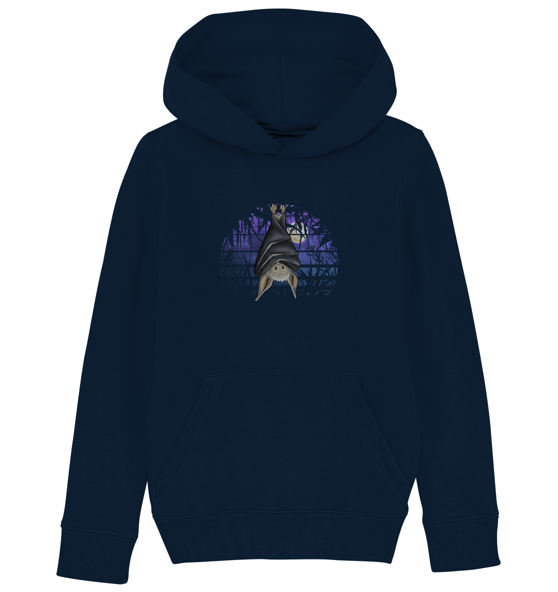 Fledermaus in blauer Nacht - Kids Organic Hoodie