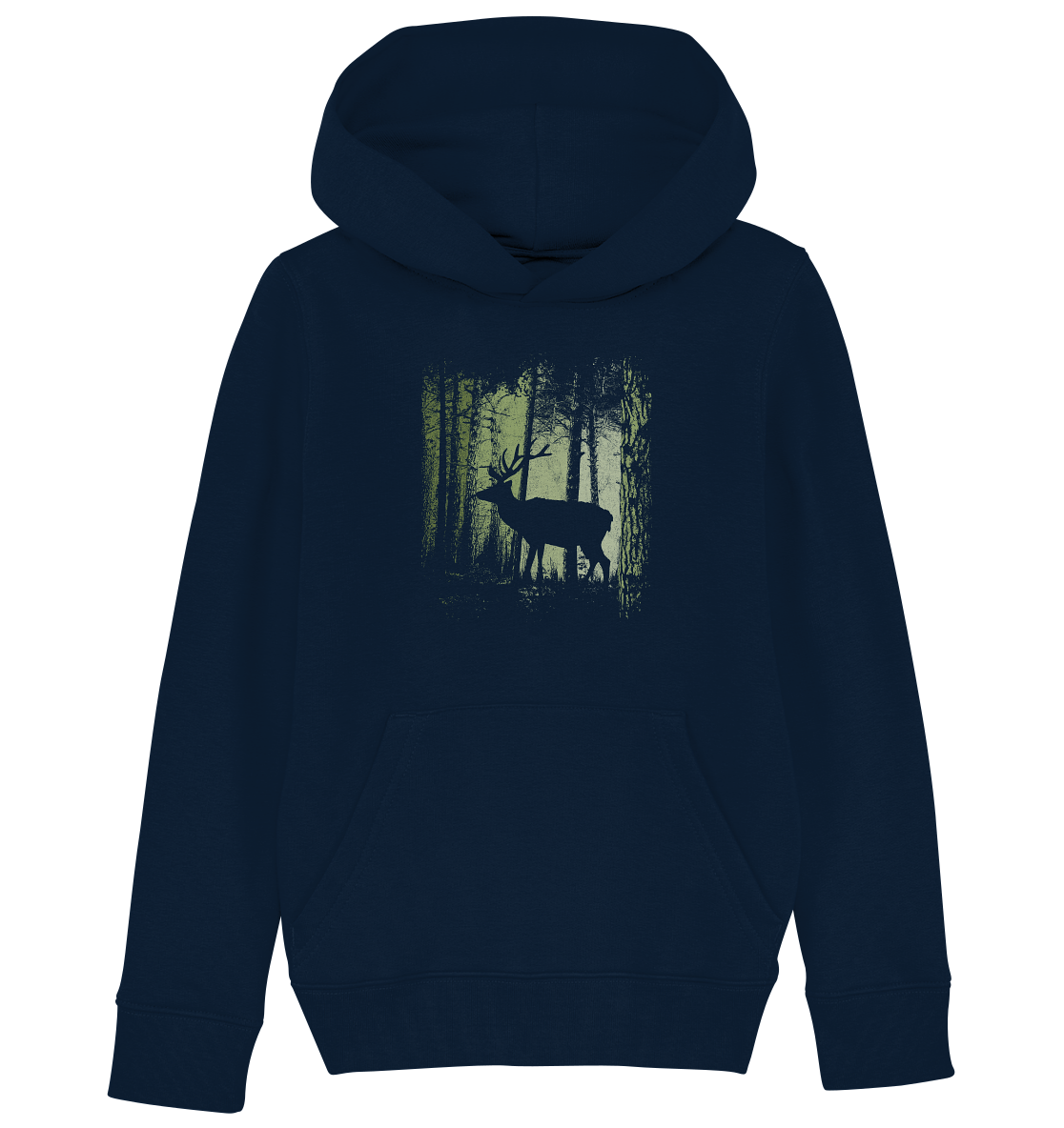 Hirsch im Zwielicht Wald - Kids Organic Hoodie