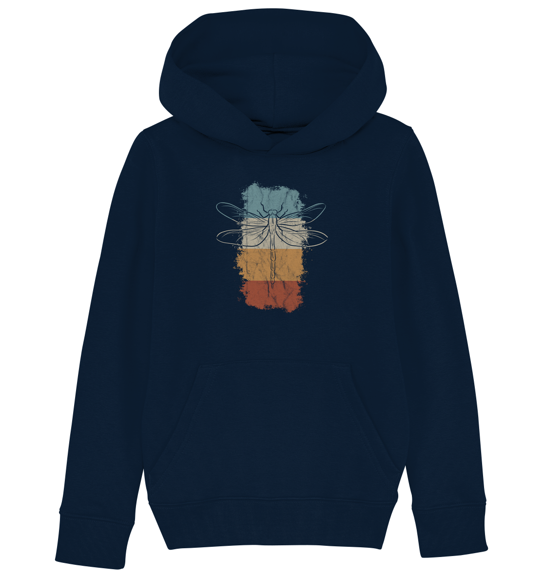 Retro Kunst Libelle | Vintage Dragonfly - Kids Organic Hoodie