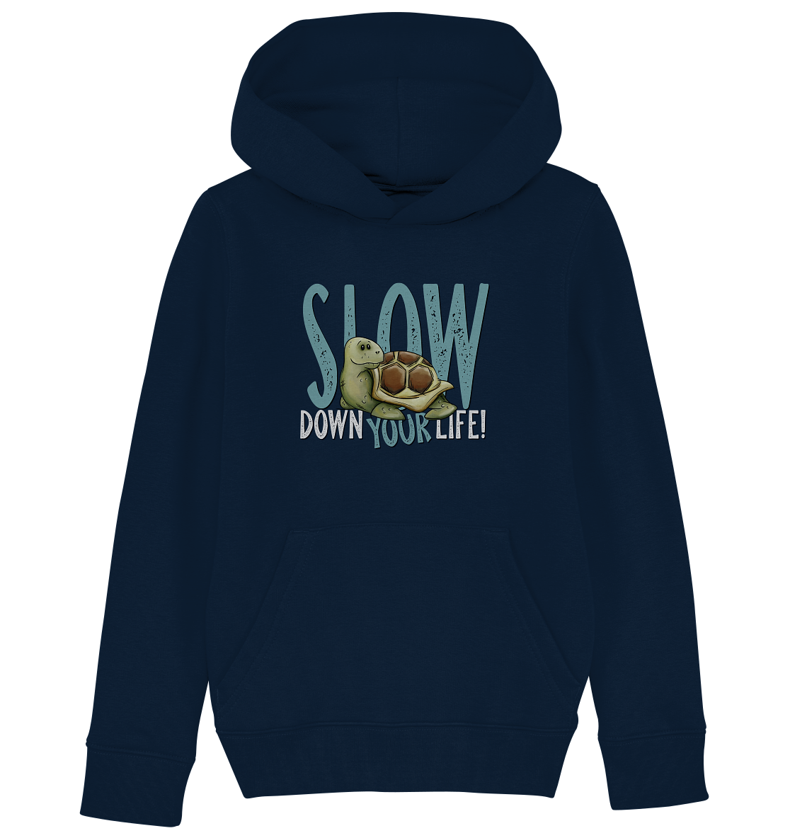 Slow Down Your Life Schildkröte - Kids Organic Hoodie