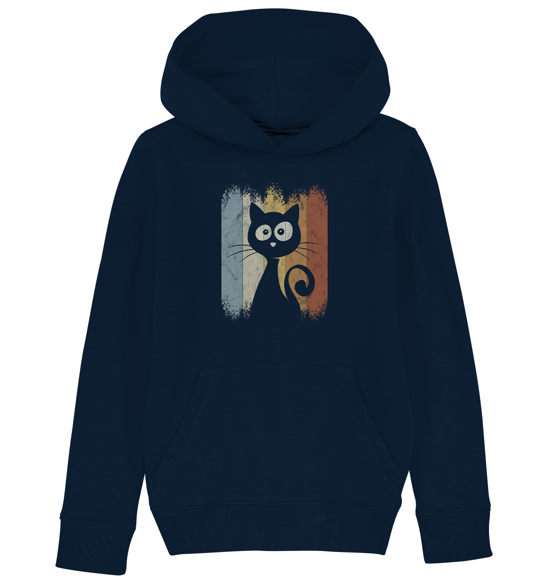 Retro Katze Silhouette - Kids Organic Hoodie