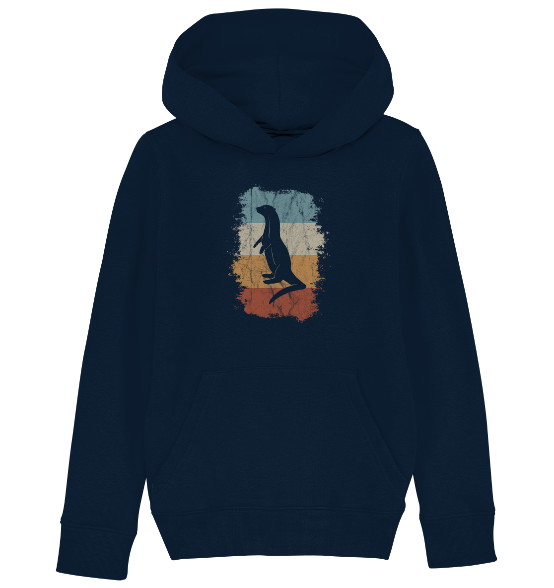 Retro Otter Fischotter Silhouette - Kids Organic Hoodie