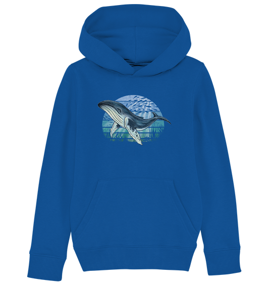 Retro Unterwasser Buckelwal - Kids Organic Hoodie