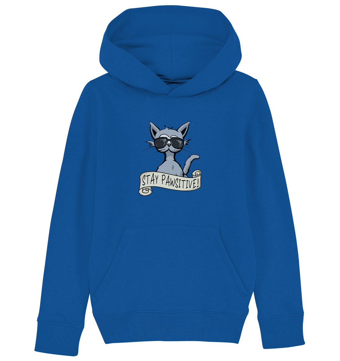 Stay Pawsitive Bleib lässig Hipster Katze - Kids Organic Hoodie
