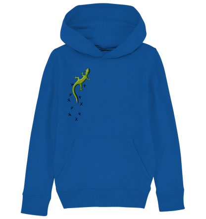Kletternder Gecko mit Spuren - Kids Organic Hoodie