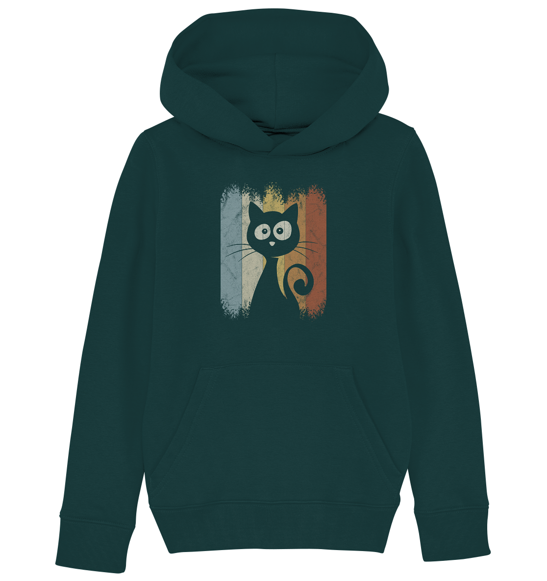 Retro Katze Silhouette - Kids Organic Hoodie