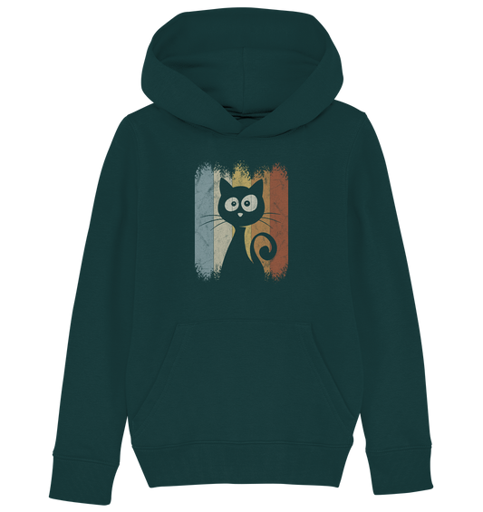 Retro Katze Silhouette - Kids Organic Hoodie