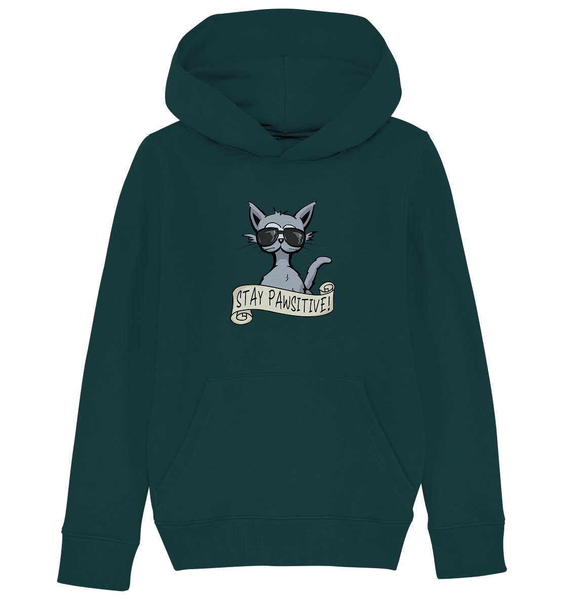 Stay Pawsitive Bleib lässig Hipster Katze - Kids Organic Hoodie