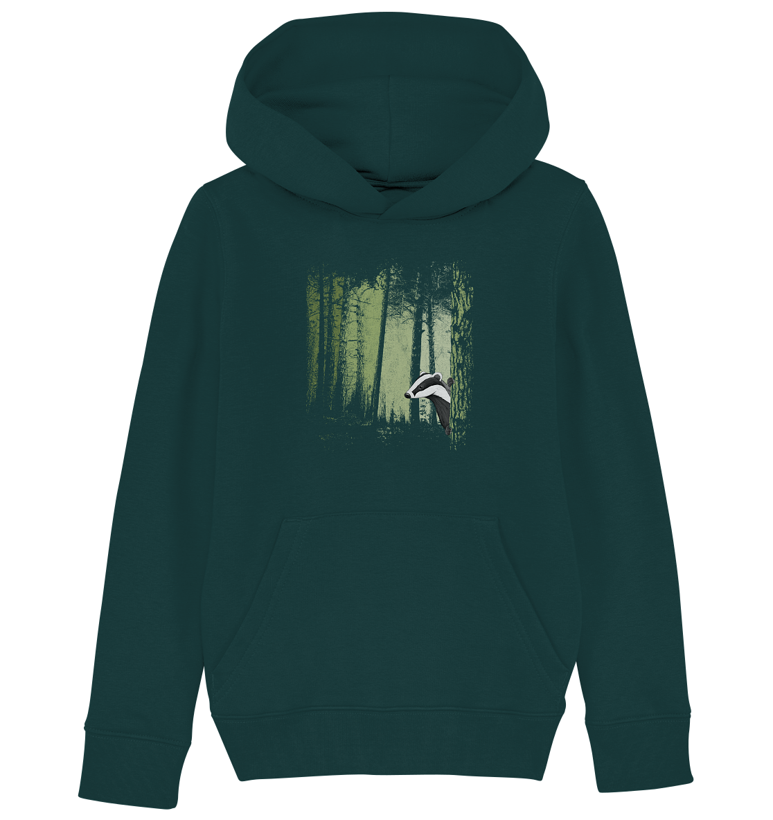 frecher Dachs im Zwielicht Wald - Kids Organic Hoodie