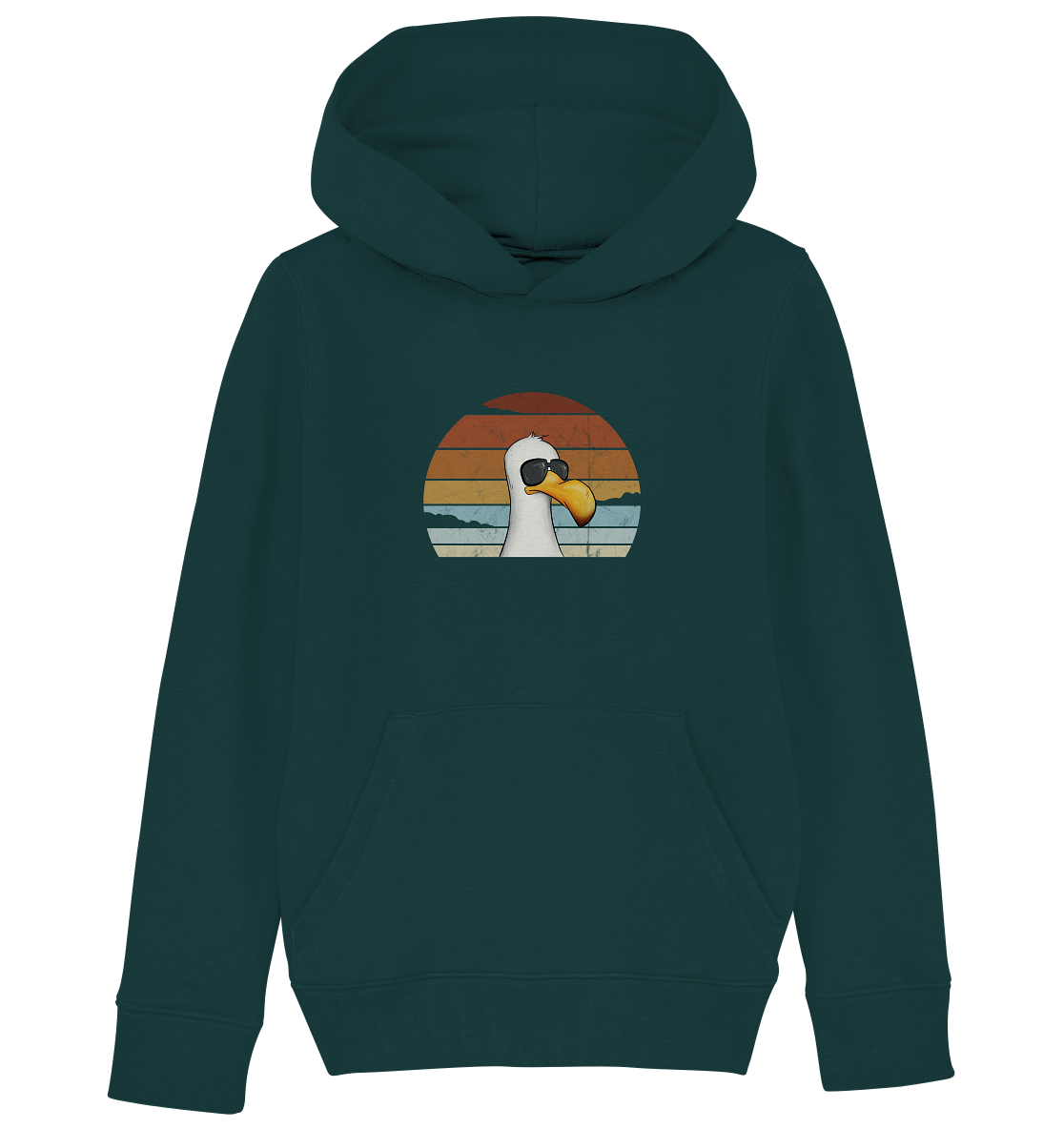 Cool lässige Retro Möwe - Kids Organic Hoodie