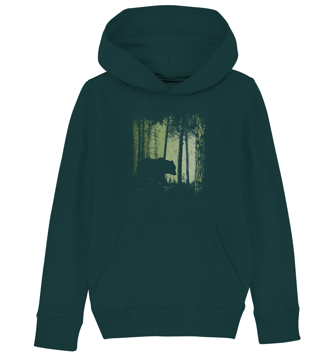 Braunbär im Zwielicht Wald - Kids Organic Hoodie
