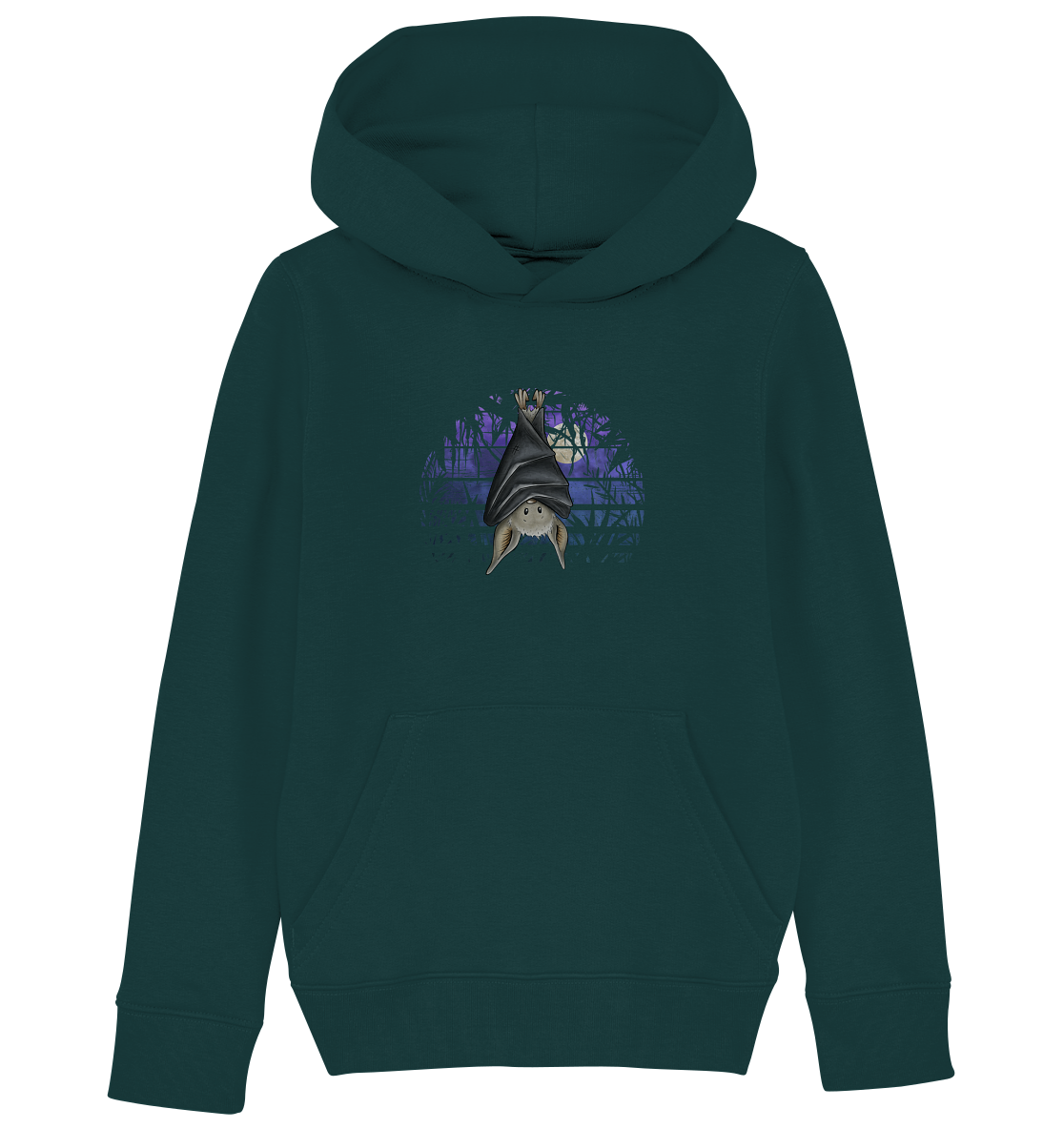 Fledermaus in blauer Nacht - Kids Organic Hoodie