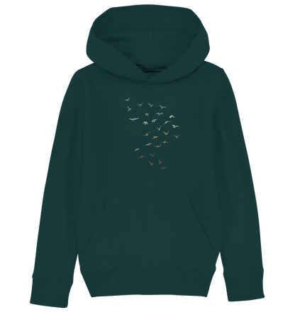 Retro Vogel Schwarm - Kids Organic Hoodie