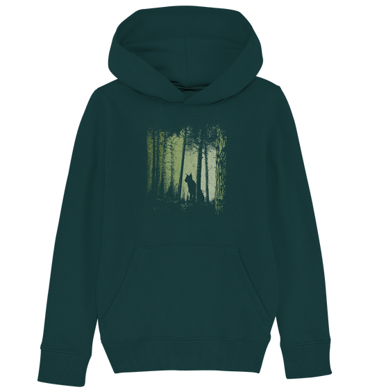 Luchs Wildkatze im Zwielicht Wald - Kids Organic Hoodie
