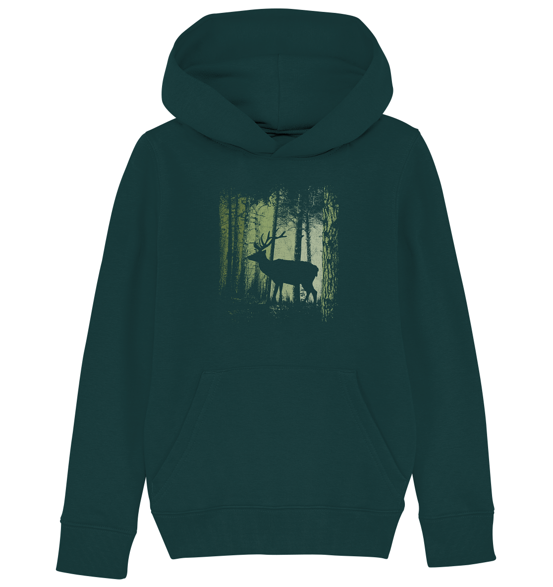 Hirsch im Zwielicht Wald - Kids Organic Hoodie