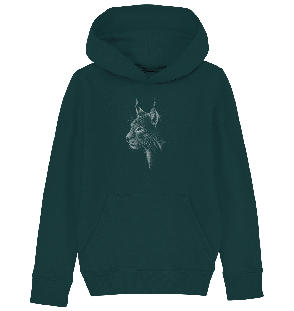 Luchs Kritzelkunst Wildkatze Illustration - Kids Organic Hoodie