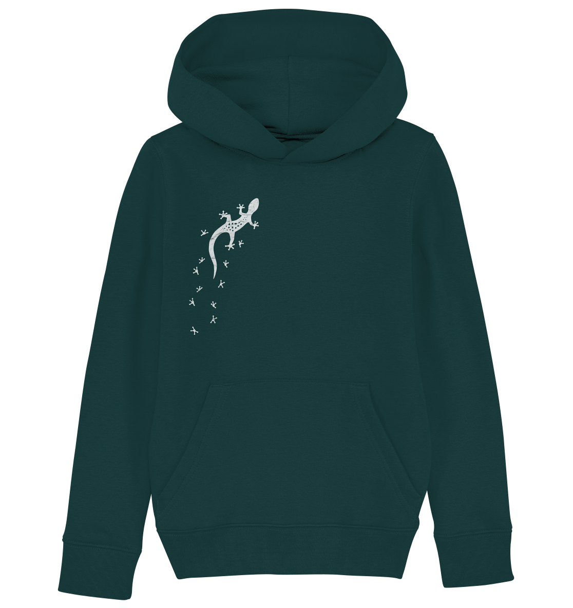 Gecko Eidechse Silhouette hell - Kids Organic Hoodie